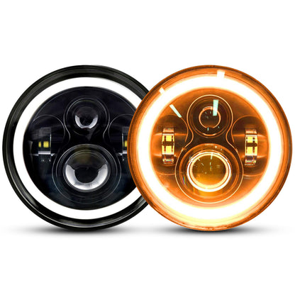 2Pc 7in 6000LM LED HEADLIGHT FOR GM C10 AND JEEP