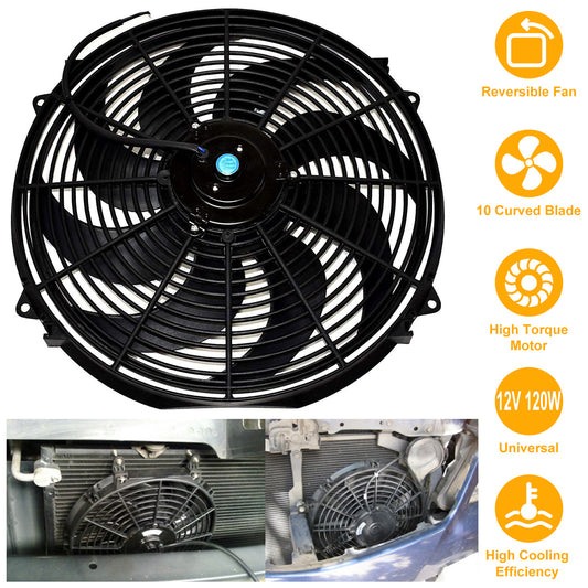 16 IN ELECTRIC RADIATOR FAN W. THERMOSTAT AND MOUNTING KIT UNIVERSAL