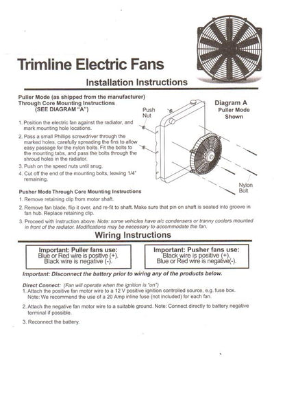 16 IN ELECTRIC RADIATOR FAN W. THERMOSTAT AND MOUNTING KIT UNIVERSAL